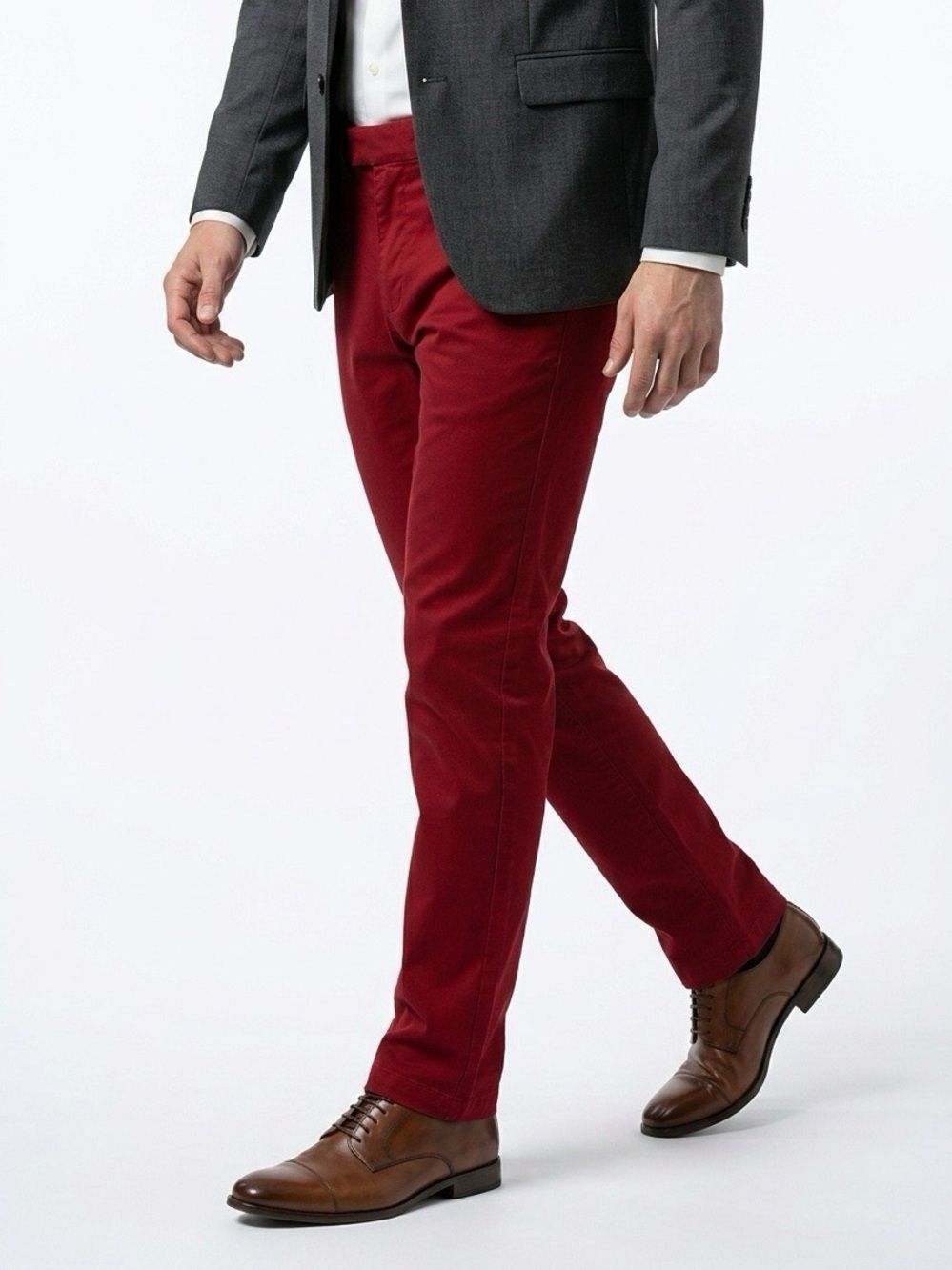 Express Men's Deep Red Slim Fit Hayden Pants 34x32